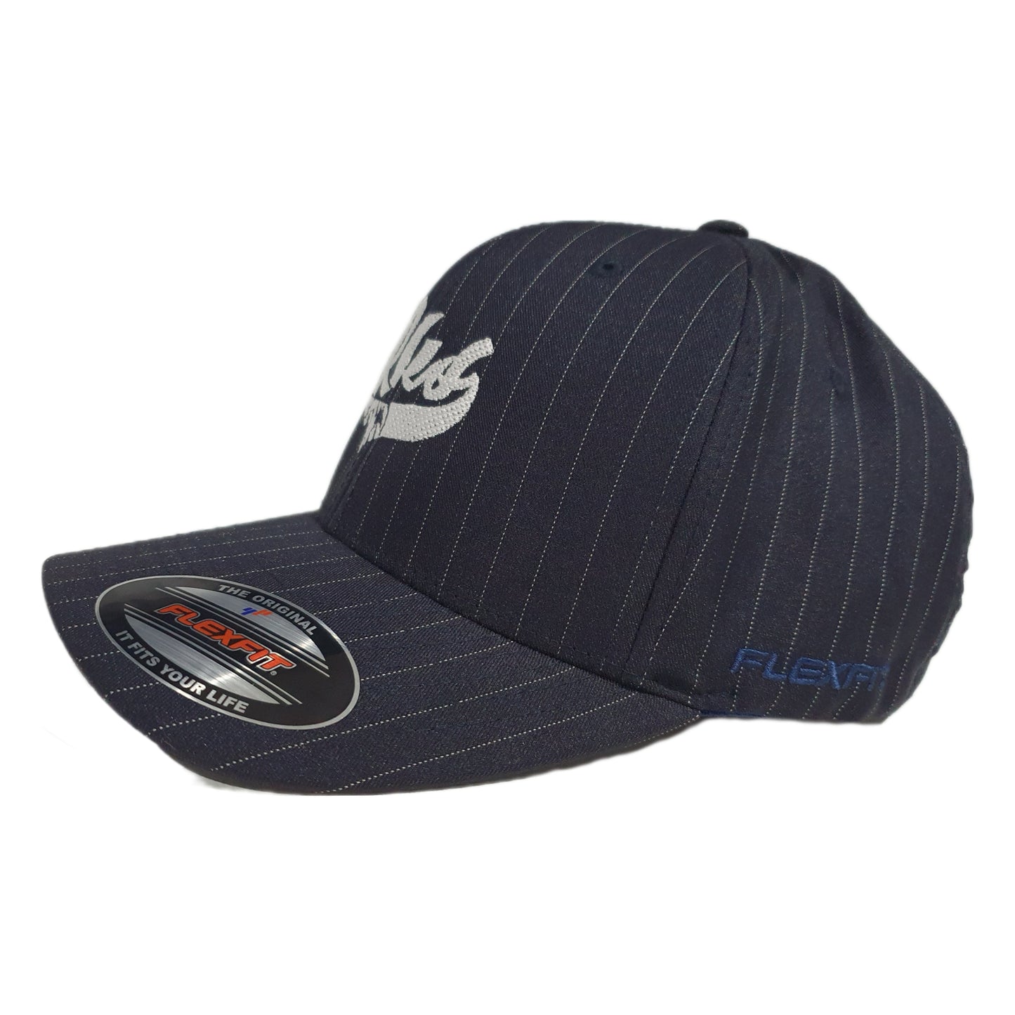 Pin Stripped League Fitted (Navy/White)